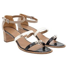 Hermès Sandalo Hermes Eve in pelle tricolore Marrone