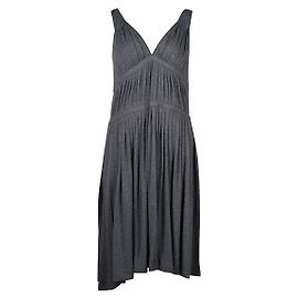 Marc Jacobs Graues Faltenkleid mit blauem Rand Grau