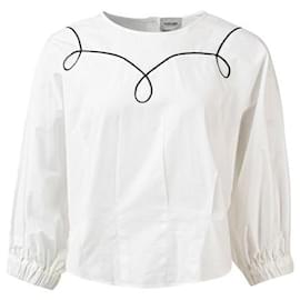 Autre Marque-Blusa Charline blanca de diseñador contemporáneo-Blanco