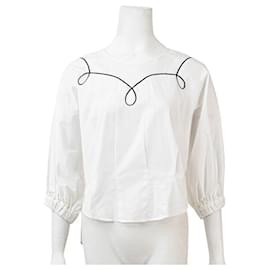 Autre Marque-Blusa Charline blanca de diseñador contemporáneo-Blanco