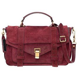 Proenza Schouler PS1 Cartable en daim bordeaux Bordeaux