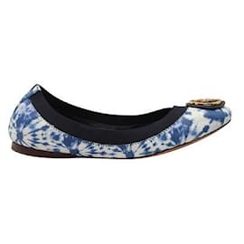 Tory Burch-Zapatos planos con estampado Tie Die-Azul