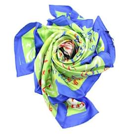 Alexander Mcqueen-Grüner quadratischer Schal mit Graffiti-Motiv-Grün