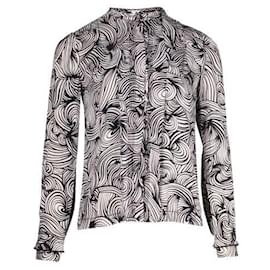 Diane Von Furstenberg-Atira Langarmshirt mit abstraktem Druck-Schwarz