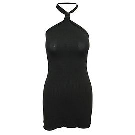 REFORMATION Minivestido con cuello halter Negro