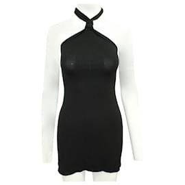 Reformation-REFORMATION Mini Halter Neck Dress-Black