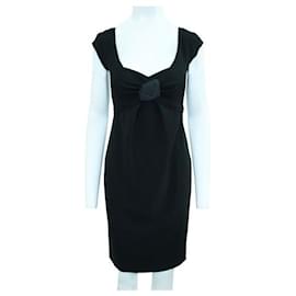 Moschino-MOSCHINO Little Black Dress with Knot-Black