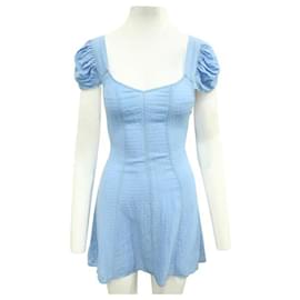 Reformation-REFORMATION Indigo Blue Mini Dress with Back Tie-Blue