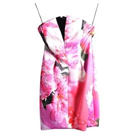 Autre Marque-ZEITGENÖSSISCHES DESIGNER-Bustierkleid mit Blumenmuster-Pink