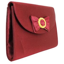 Autre Marque-CONTEMPORARY DESIGNER Satin Bag-Red