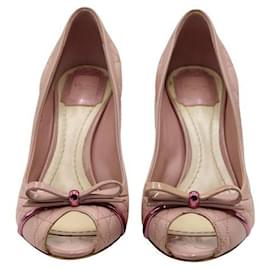 Dior-Zapatos peep toes Dior Cannage-Rosa