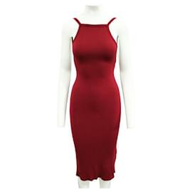 Reformation-REFORMATION Slim Fit Burgundy Dress-Dark red