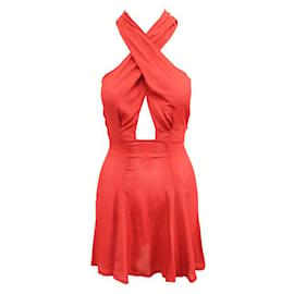 Reformation-REFORMATION Little Red Dress with Front Opening-Red