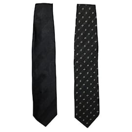 Autre Marque-DESIGNER CONTEMPORANEO Set di due cravatte: Cravatta stampata marrone e grigio scuro-Marrone