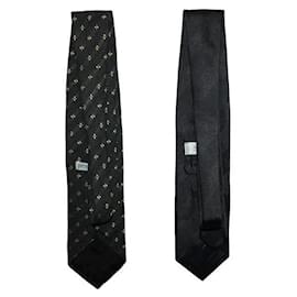 Autre Marque-CONTEMPORARY DESIGNER Set of Two Ties: Brown Print Tie & Dark Grey-Brown