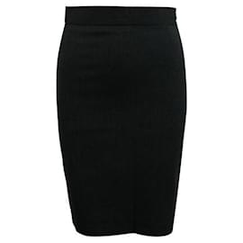 Autre Marque-CONTEMPORARY DESIGNER Black Striped Pencil Skirt-Black