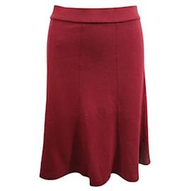Autre Marque-Vivienne Tam Dark Red Woolen Skirt-Red