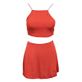 Reformation-REFORMATION Red Skirt and Top Set-Red