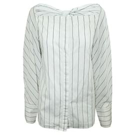 Autre Marque-Dion Lee White Striped Shirt with Knot at the Back-White
