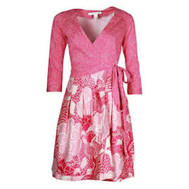 Diane Von Furstenberg-Jewel Fuchsia Wrap Dress-Pink