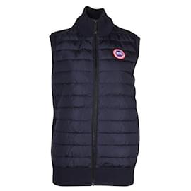 Canada Goose-Navy HyBridge Slim-Fit Merino Wool and Quilted Nylon Down Gilet-Navy blue