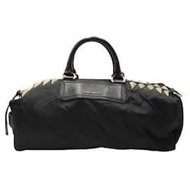 Givenchy-Schwarze Givenchy-Reisetasche aus Nylon mit goldenen Nieten-Schwarz