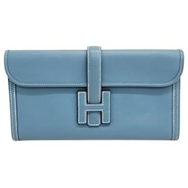 Hermès-Clutch Hermès Jige (x)-Azul