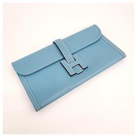 Hermès-Pochette Hermès Jige (x)-Bleu
