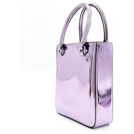 Prada-Prada Small Brushed Tote Bag-Purple