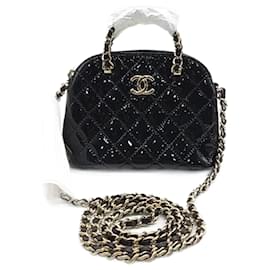 Chanel-Chanel Patent Mini Crossbody Bag Ap3354-Black