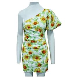 Autre Marque-ZEITGENÖSSISCHES DESIGNER-Kleid mit einem Ärmel und Sonnenblumen-Print-Andere