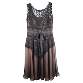 Autre Marque-Vestido de renda Marchesa Notte-Preto