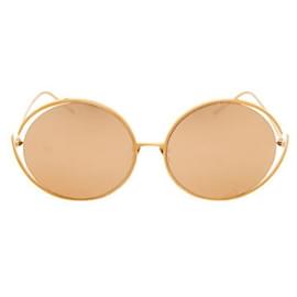 Autre Marque-CONTEMPORARY DESIGNER Round Glasses-Golden