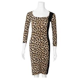 Just Cavalli-JUST CAVALLI Vestido de malha com estampa de leopardo-Outro