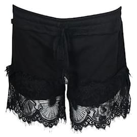 Anna Sui-Anna Sui Shorts Negros con Encaje-Negro