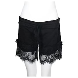 Anna Sui-Anna Sui Black Shorts with Lace-Black