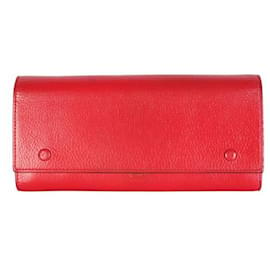 Céline-CELINE Cartera multifunción con solapa grande-Roja