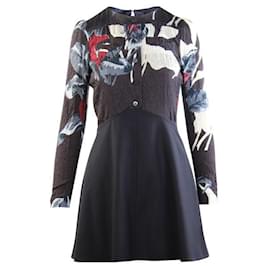 Autre Marque-ZEITGENÖSSISCHES DESIGNER-Kleid mit langen Ärmeln und Print-Schwarz