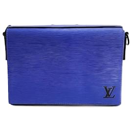 Louis Vuitton-Louis Vuitton Epi Box Messenger Bag M58492-Black,Blue