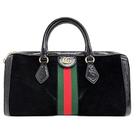 Gucci-Gucci Ophidia GG, mittelgroße Tasche mit Tragegriff oben (524532)-Schwarz