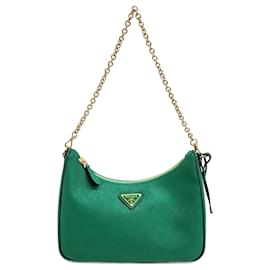 Prada-Prada  Saffiano Lux Chain Hobo Bag-Green