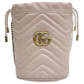 Gucci-Gucci  GG Marmont Mini Bucket Bag (575163)-Pink