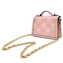 Gucci-Gucci  GG Matlase Small Top Handle Bag (724499)-Pink