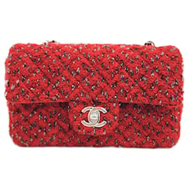Chanel-Chanel Tweed Classic Neue Mini Umhängetasche A69900-Rot