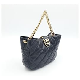 Chanel-Chanel Chain Tote And Shoulder Bag-Black