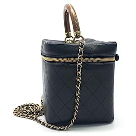 Chanel-Bolsa de cosméticos e bolsa de ombro Chanel-Marrom,Preto