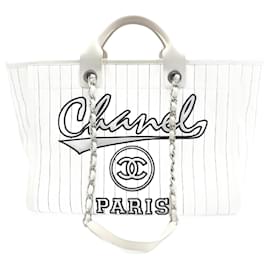 Chanel-Chanel  Doville Tote And Shoulder Bag-Cream