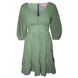 Autre Marque-CONTEMPORARY DESIGNER Green Checked Dress-Green