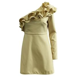 Valentino-VALENTINO One-Shoulder-Kleid mit Rüschen-Gelb