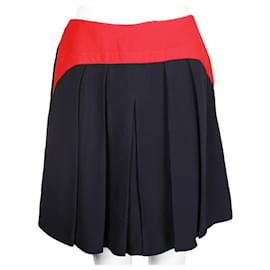 Miu Miu-Miu Miu Minifalda roja y azul marino-Azul marino